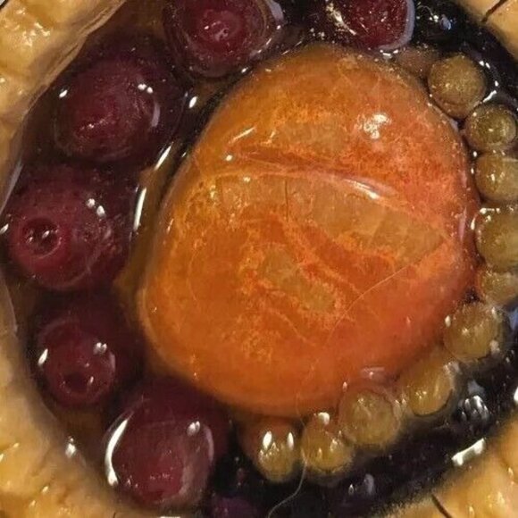 Realistic Faux Food Pie Magnet Refrigerator Fridge Resin Cherry Fruit Kitsch Vtg - Picture 13 of 16